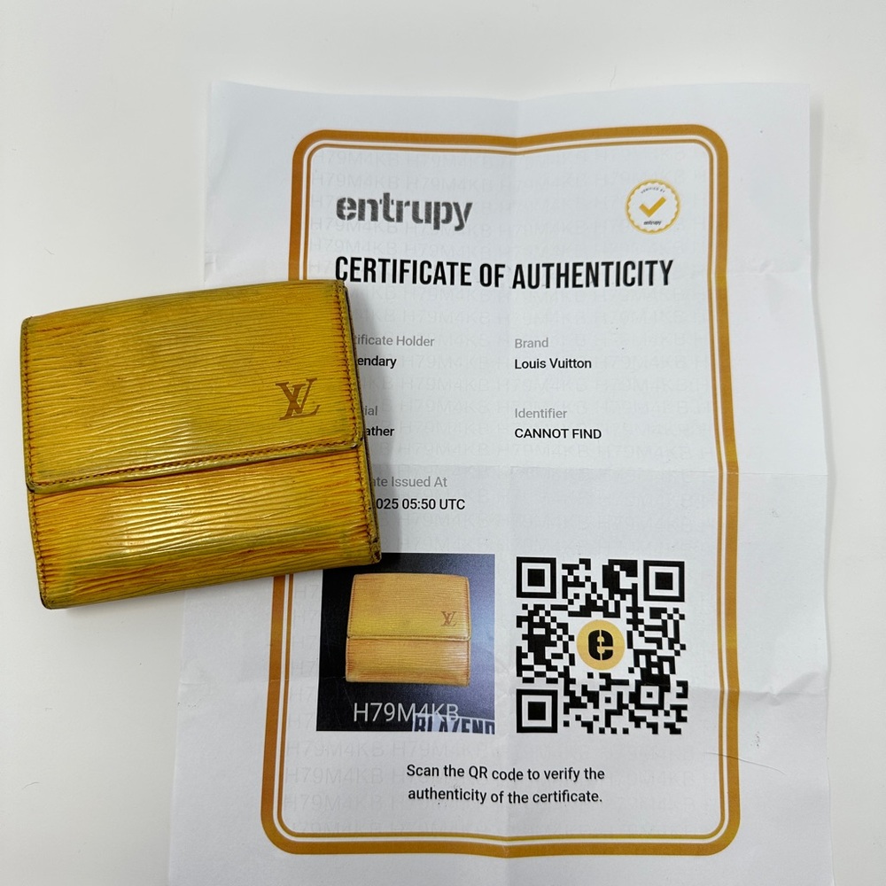 Louis Vuitton epi Fold Yellow Wallet